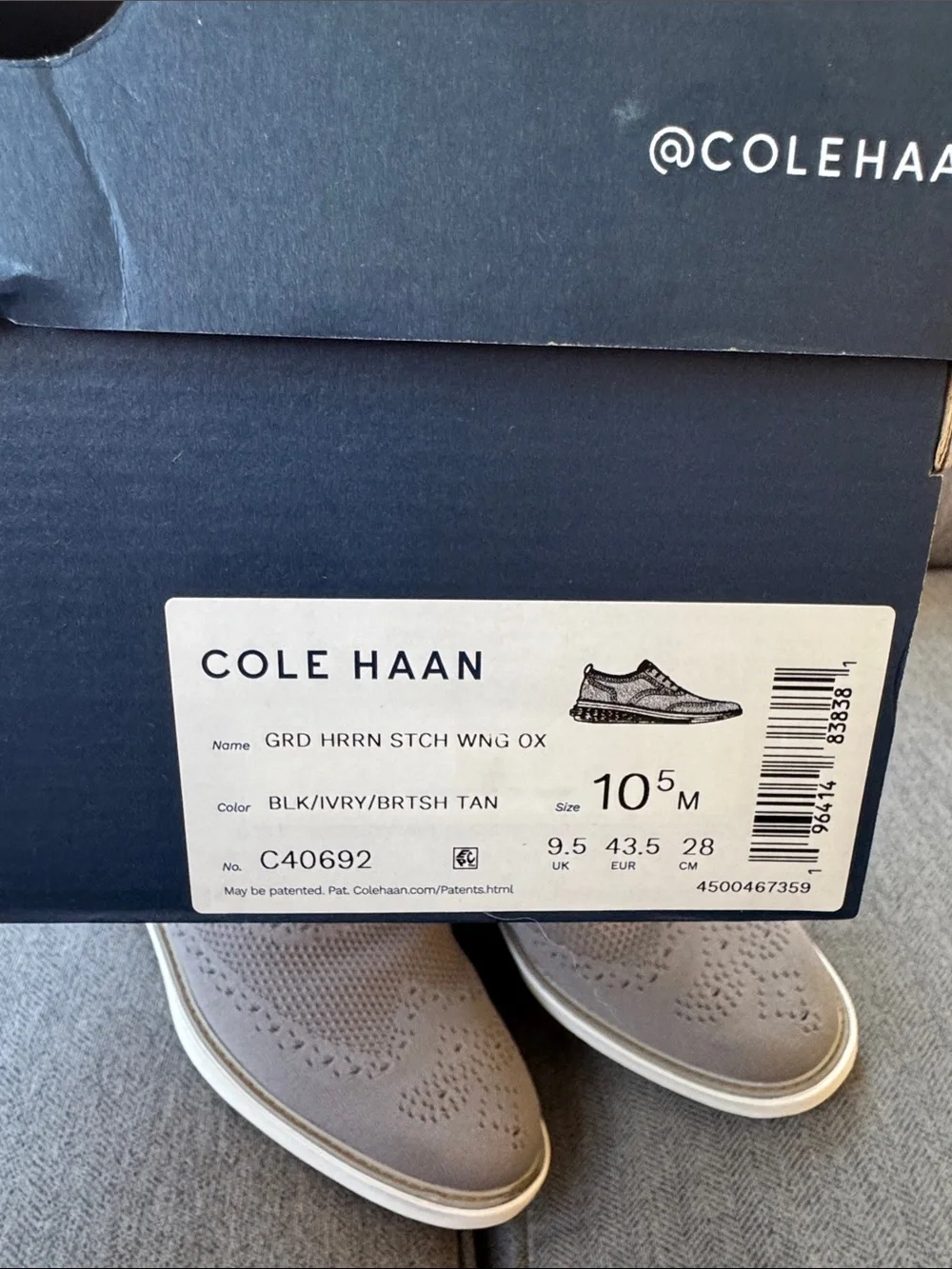 Cole Haan knit wingtip